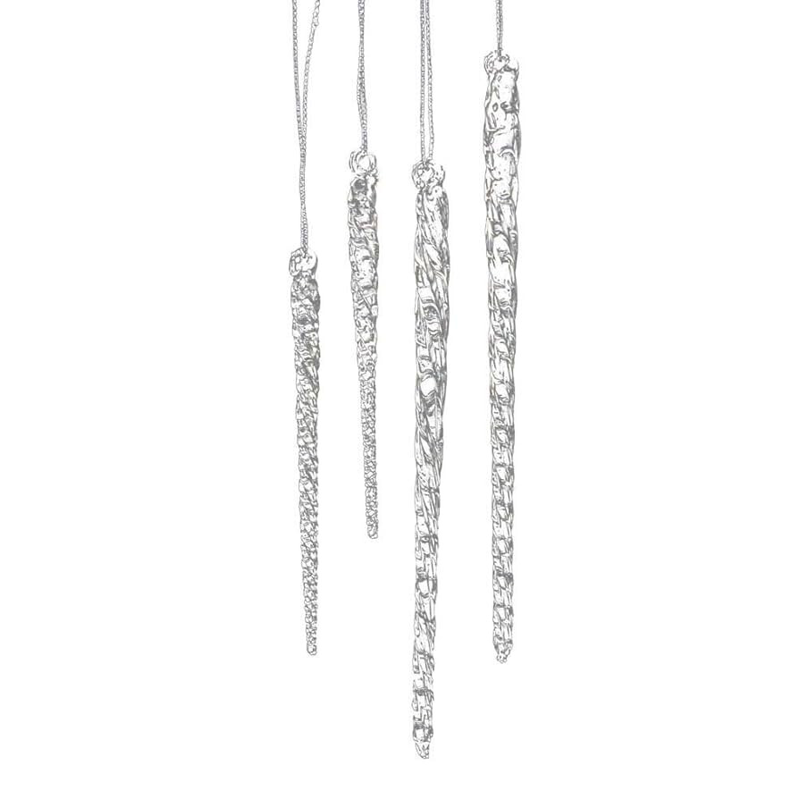 Kurt Adler 3-1/2-Inch-5-1/2-Inch Clear Glass Icicle Ornament Set of 24 Pieces (1) | Amazon (US)