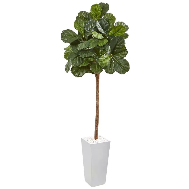 Artificial Fiddle Leaf Fig Tree in Planter | Wayfair North America