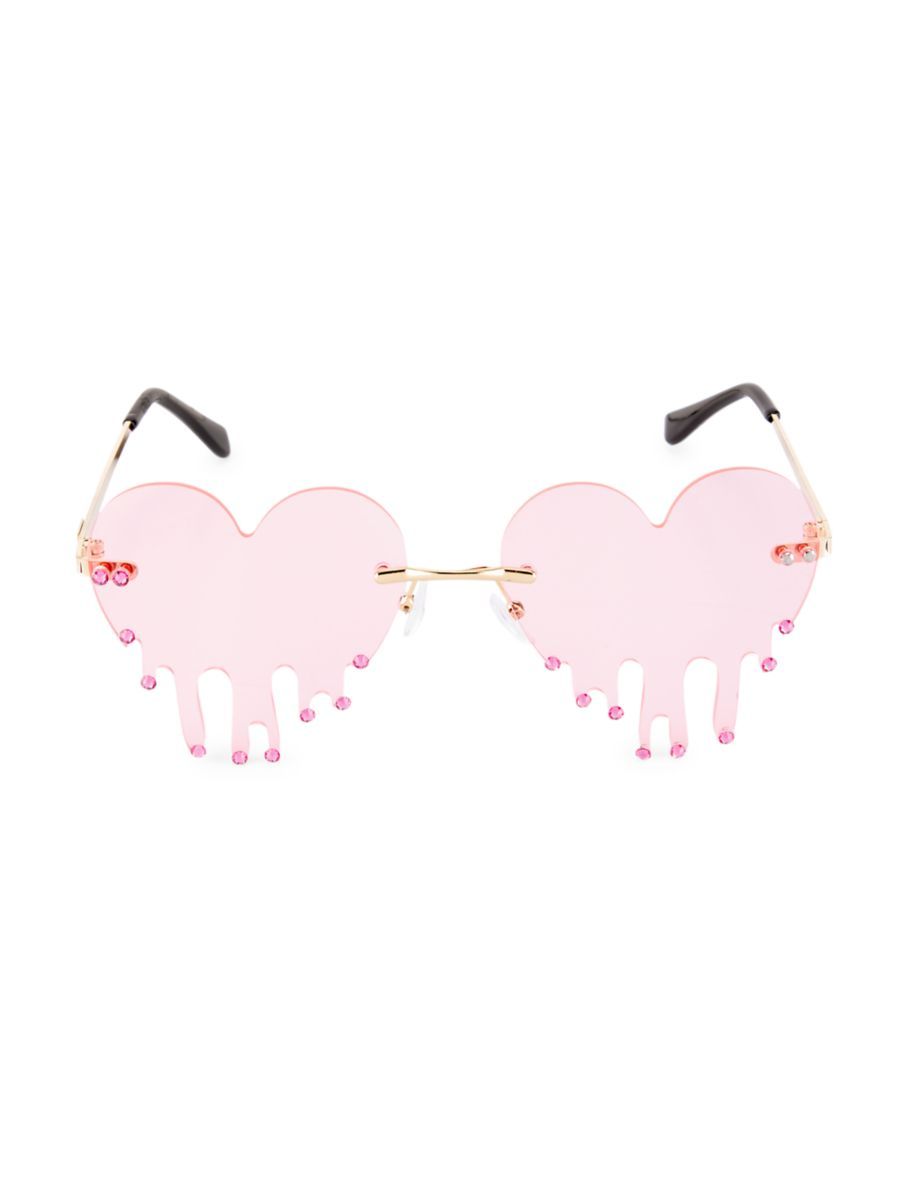 Girl's Crystal Drip Heart Sunglasses | Saks Fifth Avenue