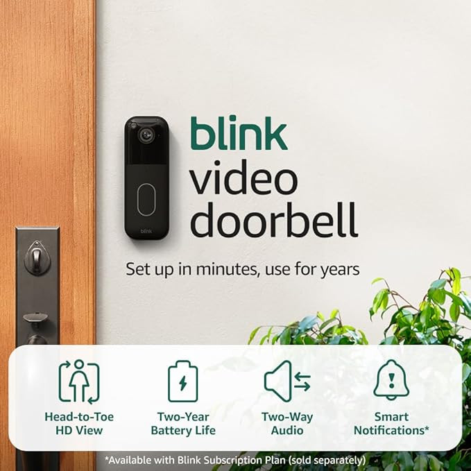 Blink Video Doorbell (newest model) – Head-to-toe HD view, two-year battery life, and simple se... | Amazon (US)