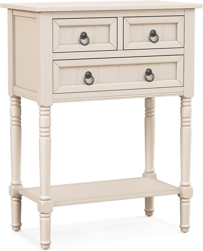 Giantex Entryway Table with Storage, Rustic Small Console Table w/ 3 Drawers & Open Bottom Shelf,... | Amazon (US)