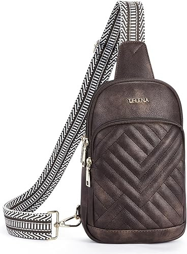 Telena Sling Bag Crossbody Leather Fanny Pack Cross Body Purse Chest Bag for Women with Adjustabl... | Amazon (US)