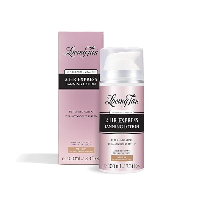 Loving Tan NEW 2 Hr Express Self Tanning Body Lotion, Medium - Hydrating Natural-Looking Glow Sun... | Amazon (US)
