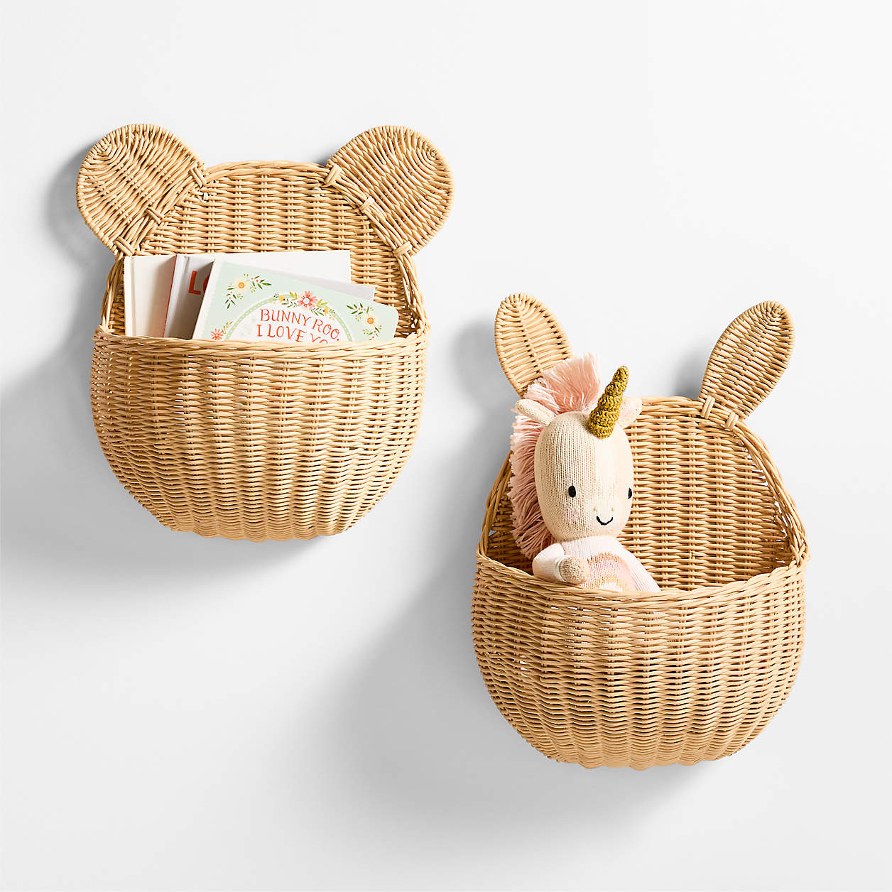 Wicker Bear Kids Wall Basket + Reviews | Crate & Kids | Crate & Barrel