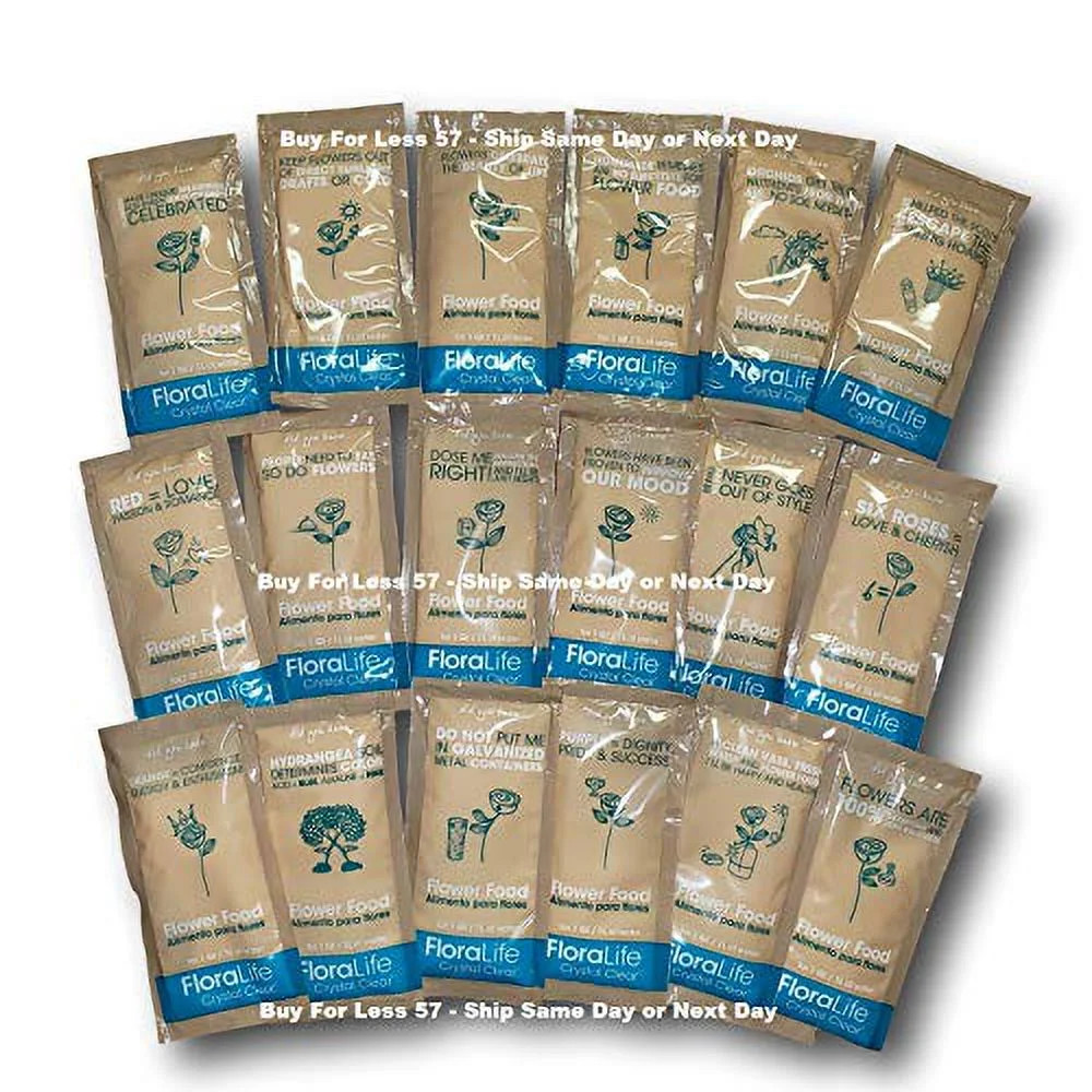 Cut Flower Food Floralife Crystal Clear 100 Powdered Packets (10gr Packets, Not The 5gr) | Walmart (US)