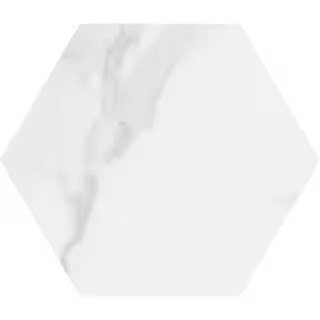 Toscana Carrara Hexagon 9 in. x 10 in. Matte Glazed Porcelain Floor and Wall Tile (8.06 sq. ft. /... | The Home Depot