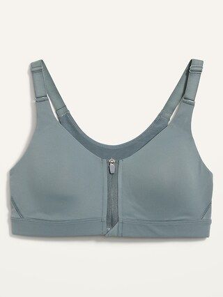 High-Support PowerSoft Zip-Front Sports Bra for Women 32C-42C | Old Navy (US)