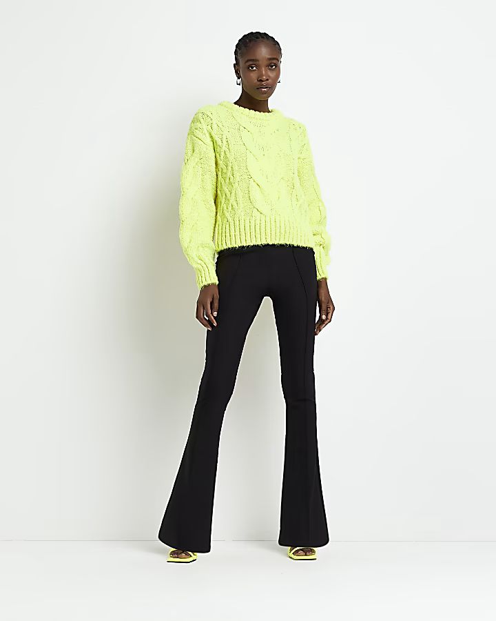 Lime cable knit oversized jumper | River Island (UK & IE)