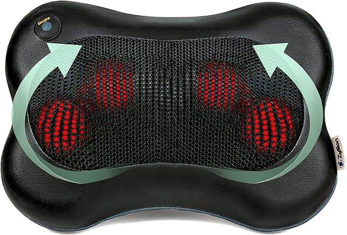 Zyllion Shiatsu Back and Neck Massager - 3D Kneading Deep Tissue Massage Pillow with Heat and AC ... | Amazon (US)