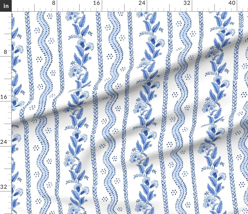 Blue OG Emma stripe Fabric | Spoonflower | Spoonflower