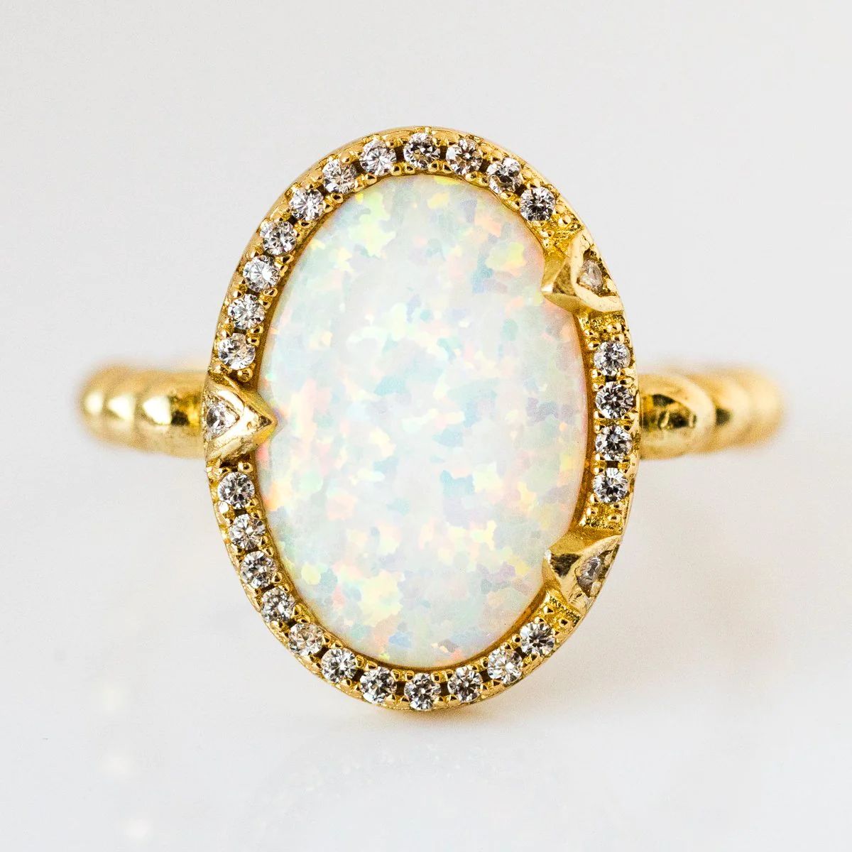 Maya Ring in Gold with White Opal White CZ | Local Eclectic