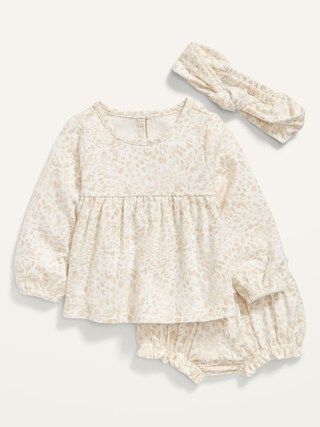 3-Piece French Terry Top, Bloomers & Headband Set for Baby | Old Navy (US)