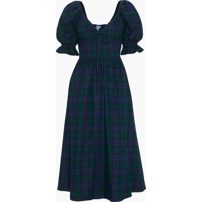Hill House Home | The Ophelia Dress, Blackwatch Tartan (Blue, Size 2X-Large) | Maisonette | Maisonette