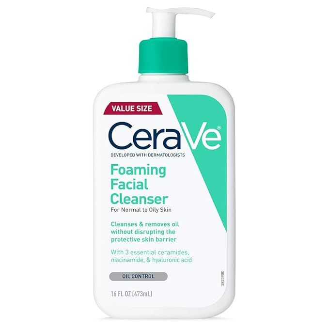 CeraVe Foaming Facial Cleanser | 16 Fl Oz | Daily Face Wash for Oily Skin | Fragrance Free | Pack... | Amazon (US)