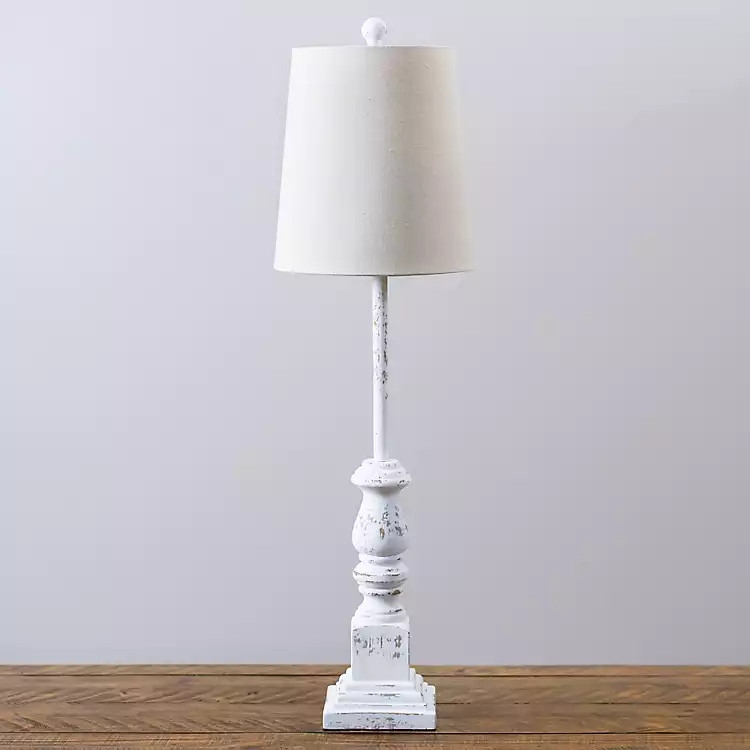 Distressed Ivory Buffet Lamp | Kirkland's Home