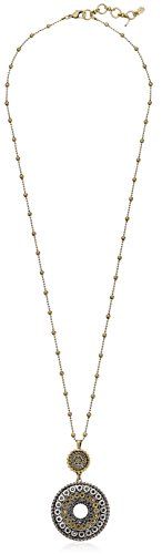 Lucky Brand Two Tone Tribal Pendant Necklace, 30" + 1.5" Extender | Amazon (US)