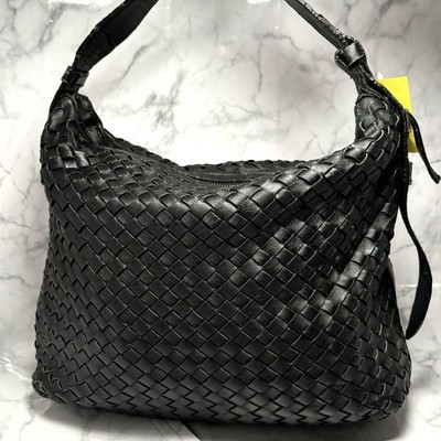 BOTTEGA VENETA Intrecciato Shoulder Bag Leather Black Rare 240527T  | eBay | eBay AU