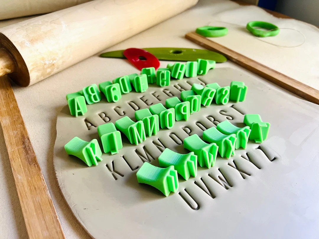 Alphabet Stamp Set for Clay Pottery Stamps Uppercase Stamp Alphabet Clay Tool Pottery Tool 3/4 St... | Etsy (US)