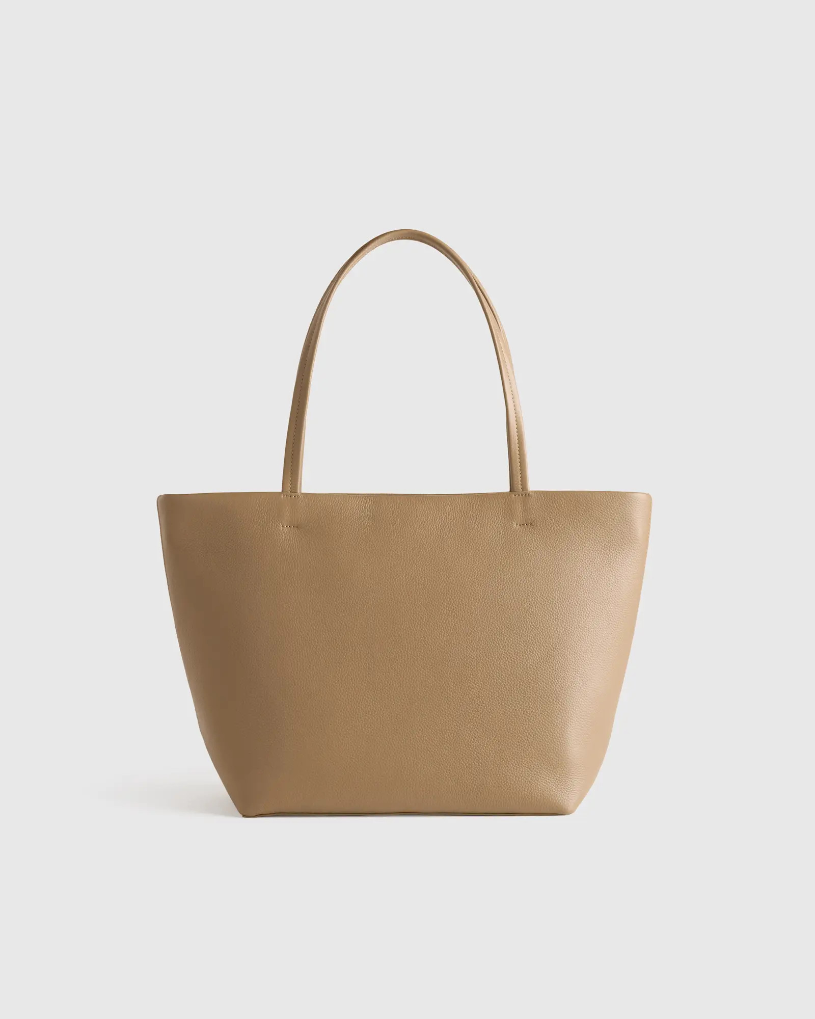 Italian Leather Soft Shopper Tote in Warm Taupe | Quince