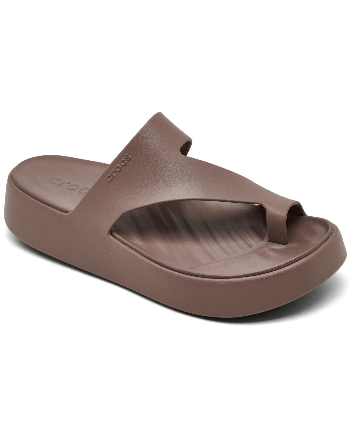 Crocs Women's Getaway Platform Toe Loop Casual Sandals from Finish Line - Truffle | Macy's