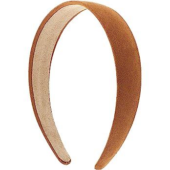 1 Inch Wide Suede Like Headband Solid Hair band for Women and Girls -Camel | Amazon (US)