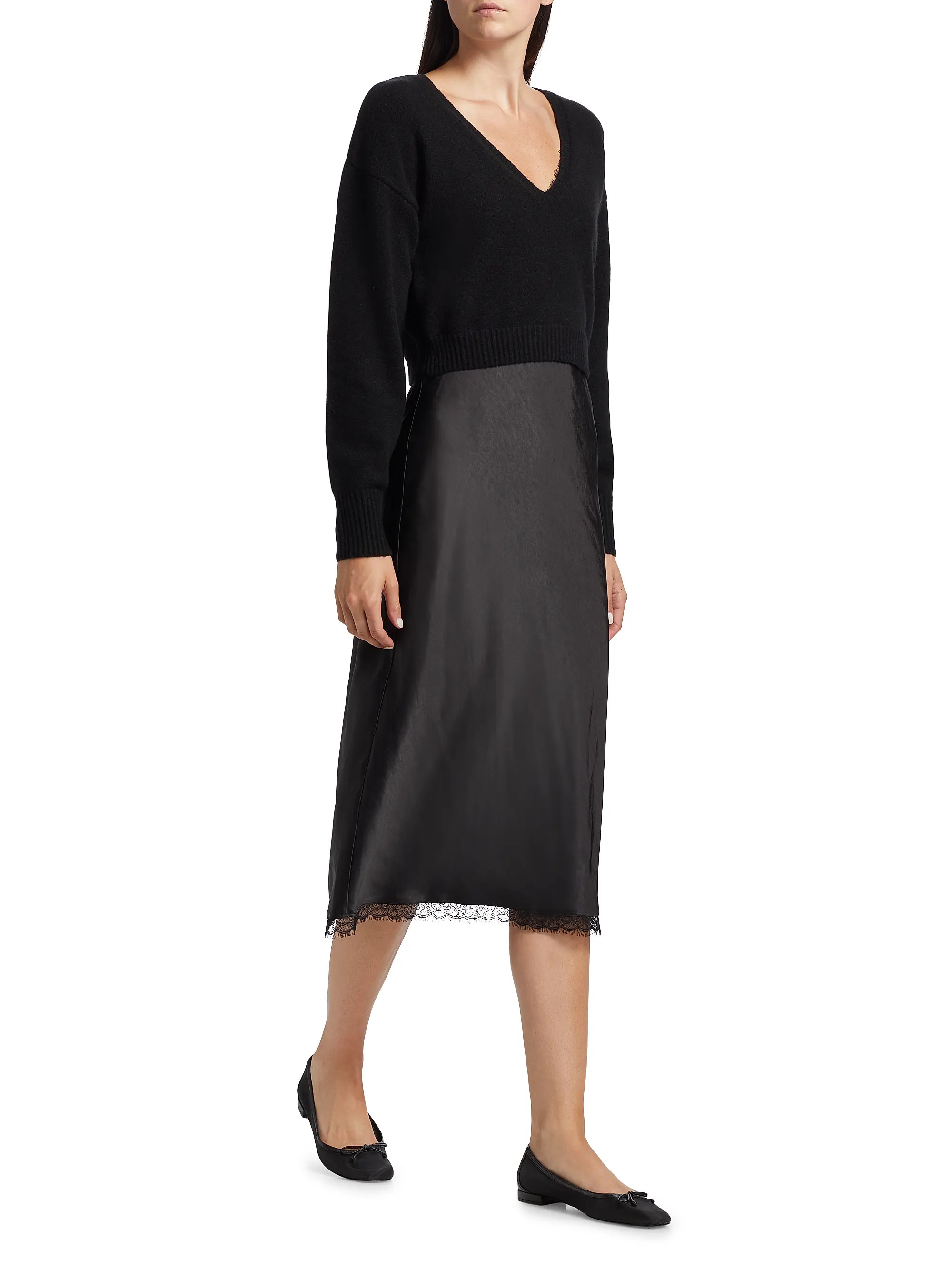 Mis Pieced Layered Midi-Dress | Saks Fifth Avenue