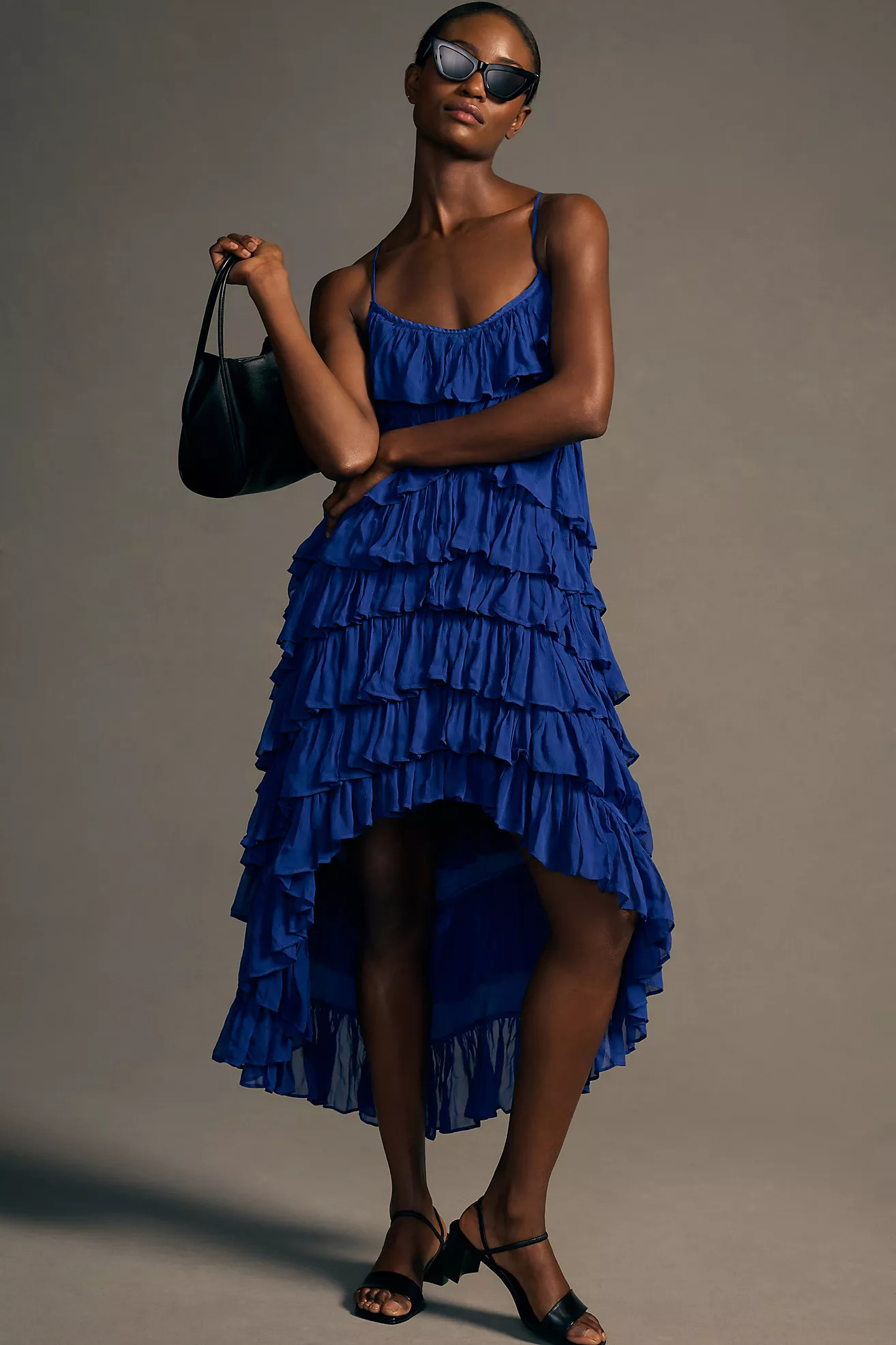 By Anthropologie Tiered Ruffle High-Low Dress | Anthropologie (US)