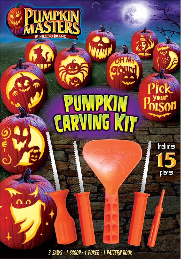 Pumpkin Masters Pumpkin Carving Kit, Halloween Carving Kit, Includes 3 Saws, 1 Scoop, 1 Poker, 1 ... | Amazon (US)