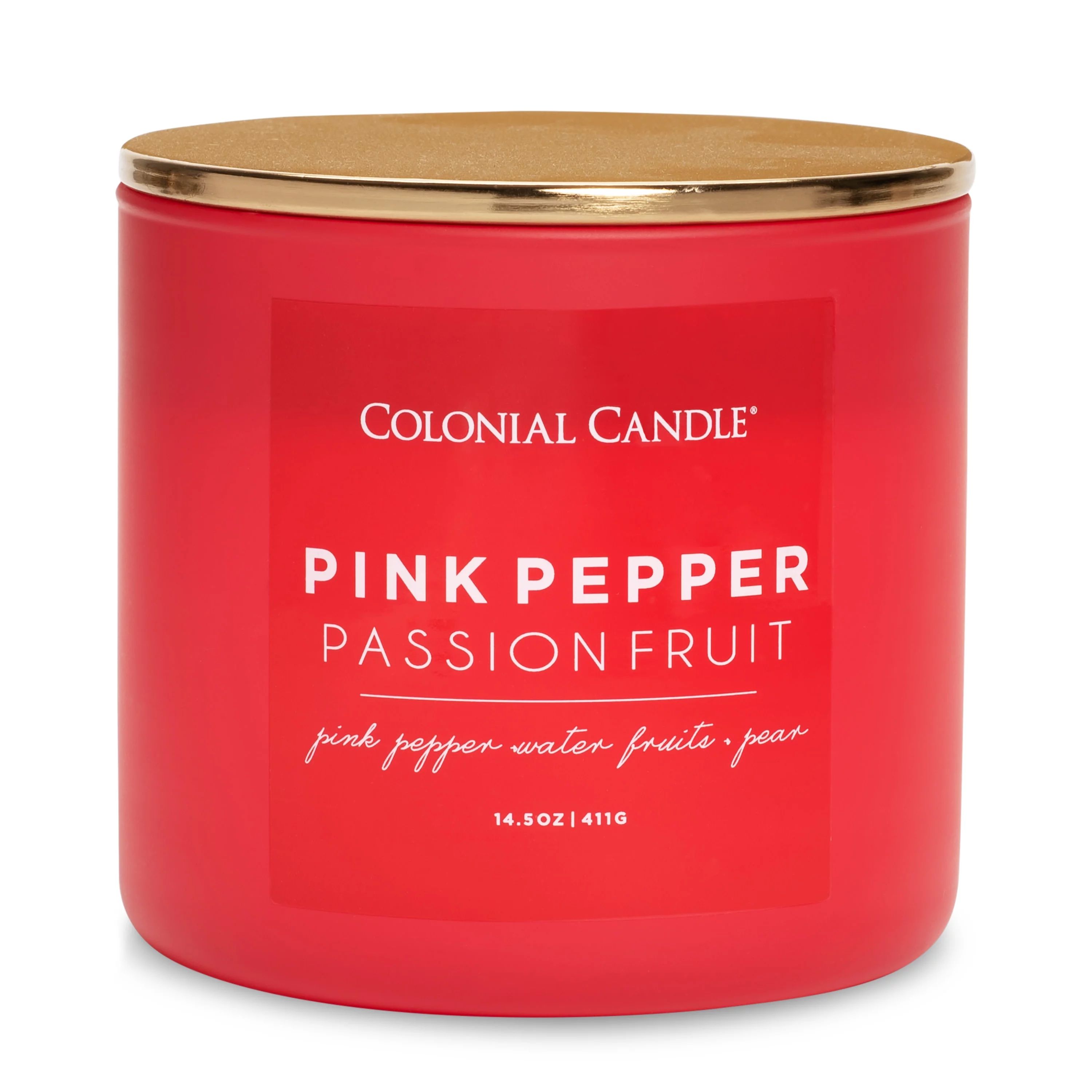 Colonial Candle Pink Pepper Passionfruit 14.5 oz 3 Wick Candle, Red | Walmart (US)