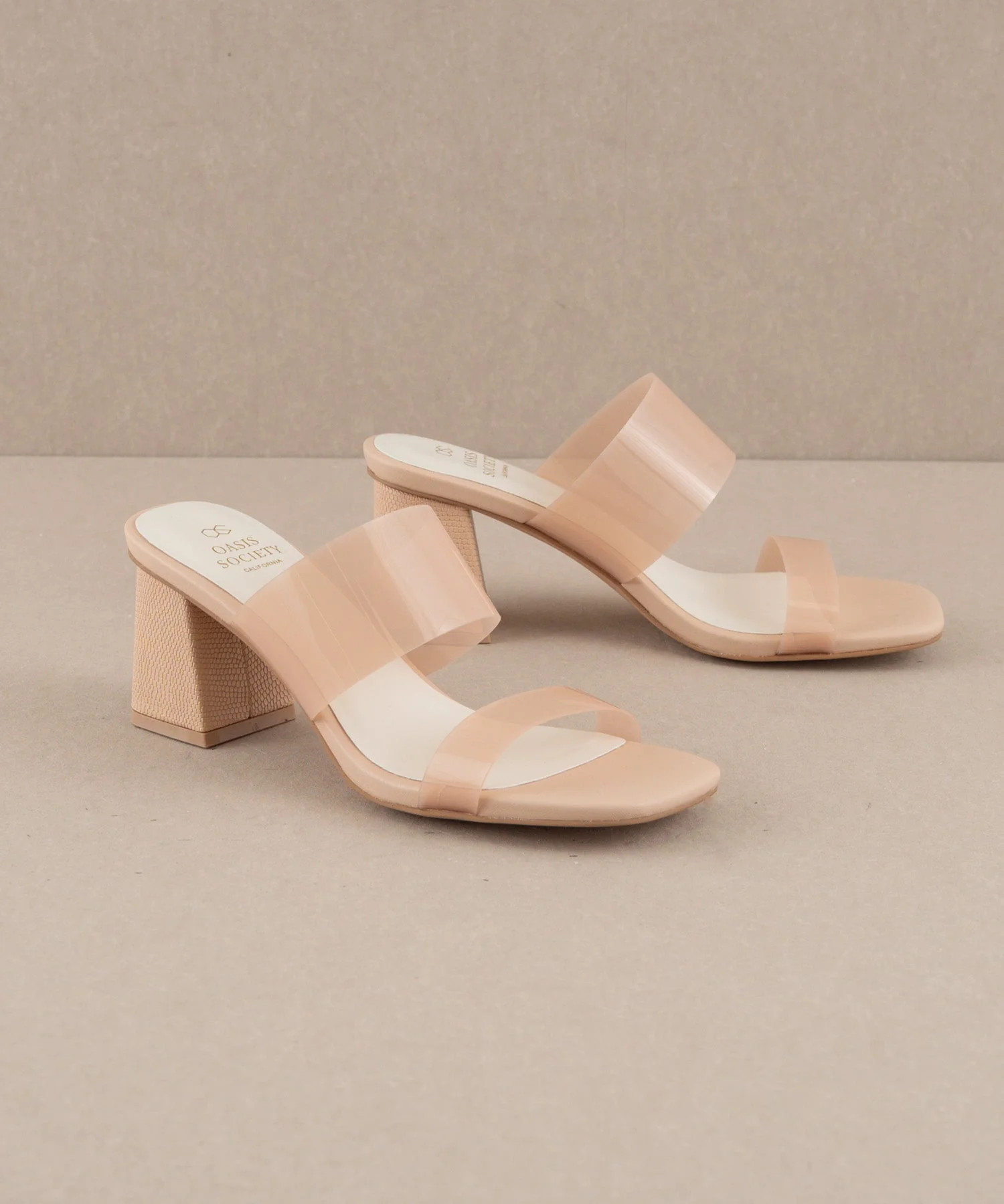 The Bagan | Apricot Transparent Sandal Heel - ETA 5/13 - 5/17 | Oasis Society