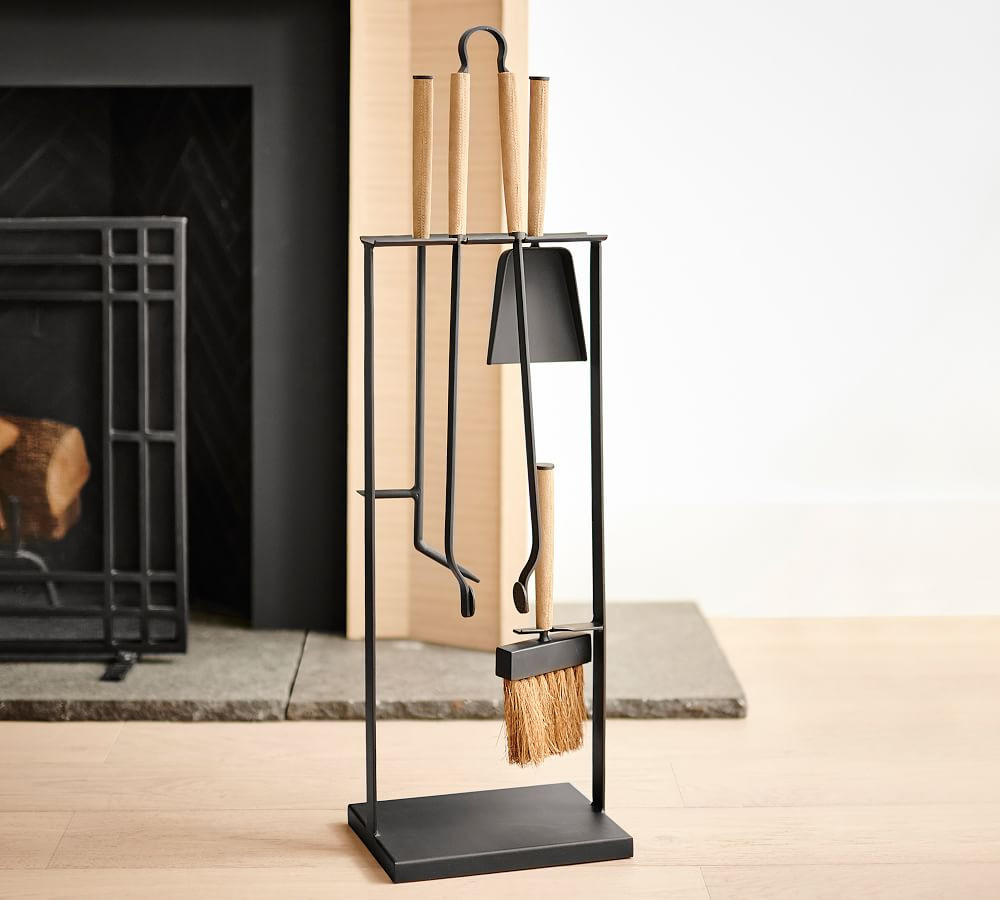 Easton Fireplace Iron 5 Piece Tool Set | Pottery Barn (US)