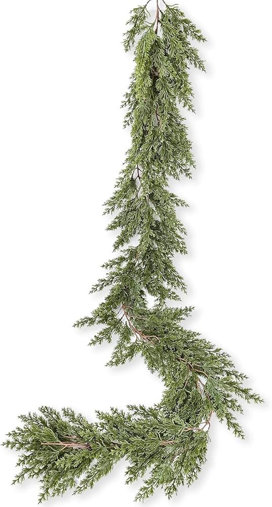 6Ft Christmas Pine Garland, Christmas Greenery Garland Realistic Cedar Artificial Cypress Garland... | Amazon (US)