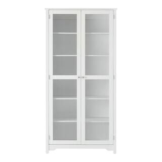 Home Decorators Collection Bradstone 72.2 in. White Bookcase with Glass Doors JS-3424-A | The Home Depot