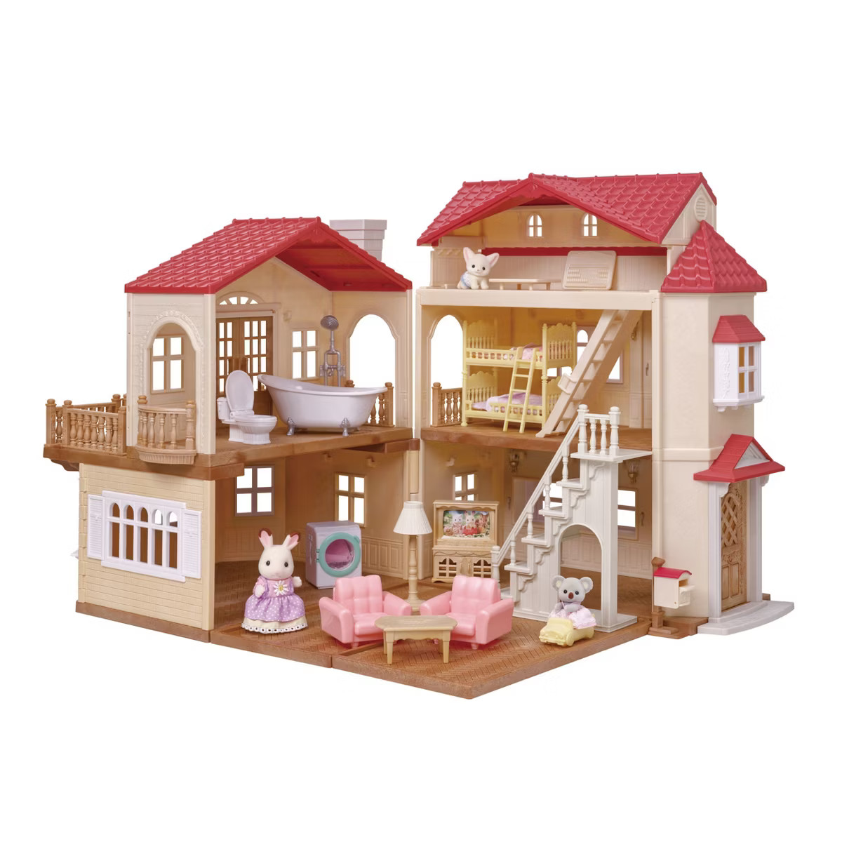 Calico Critters Red Roof Country Home Gift Set, Dollhouse Playset with Figures, Furniture and Acc... | Target