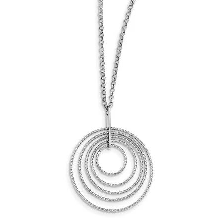 Beautiful Sterling Silver Rhodium-plated D/C Multi-Circles w/2in ext Necklace | Walmart (US)