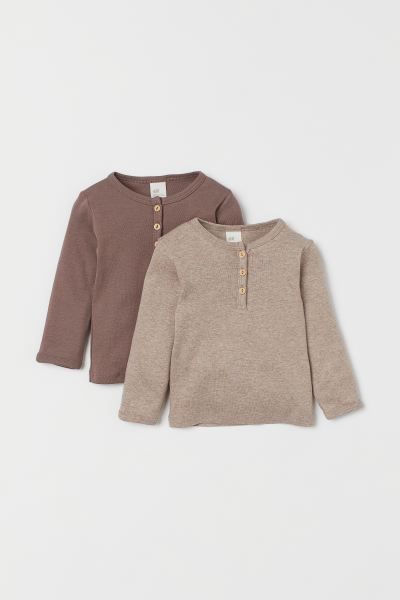 2-pack Cotton Henley Shirts | H&M (US)
