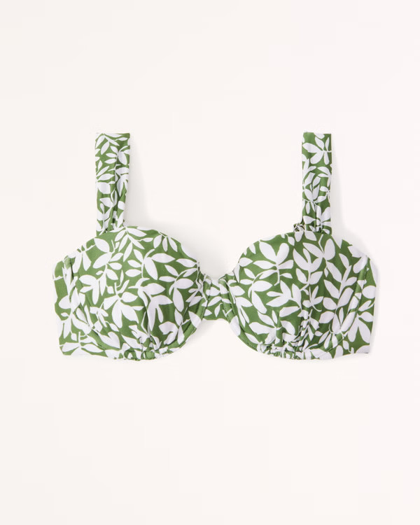 Curve Love Ruched Underwire Bikini Top | Abercrombie & Fitch (US)