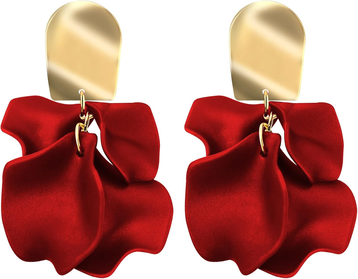 Konikit Acrylic Rose Petal Earrings Dangle Exaggerated Flower Earrings Drop Statement Floral Tass... | Amazon (US)