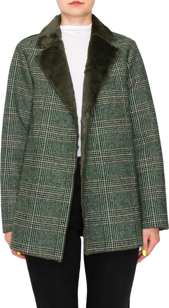 Faux Fur Lined Plaid Blazer | Nordstrom Rack