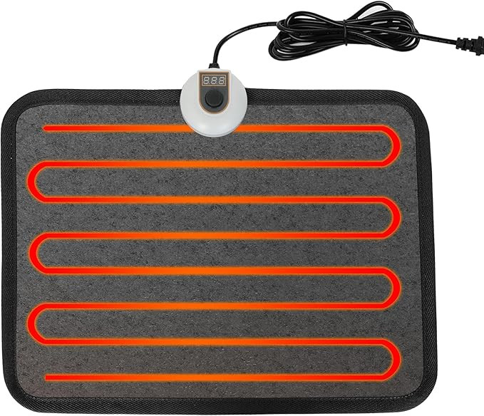 Heated Floor Mat Under Desk for Foot Warmer - 7 Temp Settings & 55w Heating Pad - Heated Feet Res... | Amazon (US)