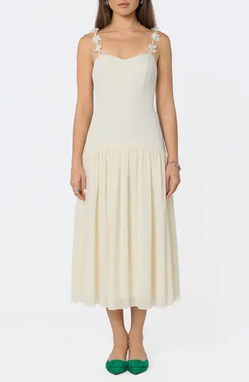 Amia Floral Mixed Media Party Dress | Nordstrom