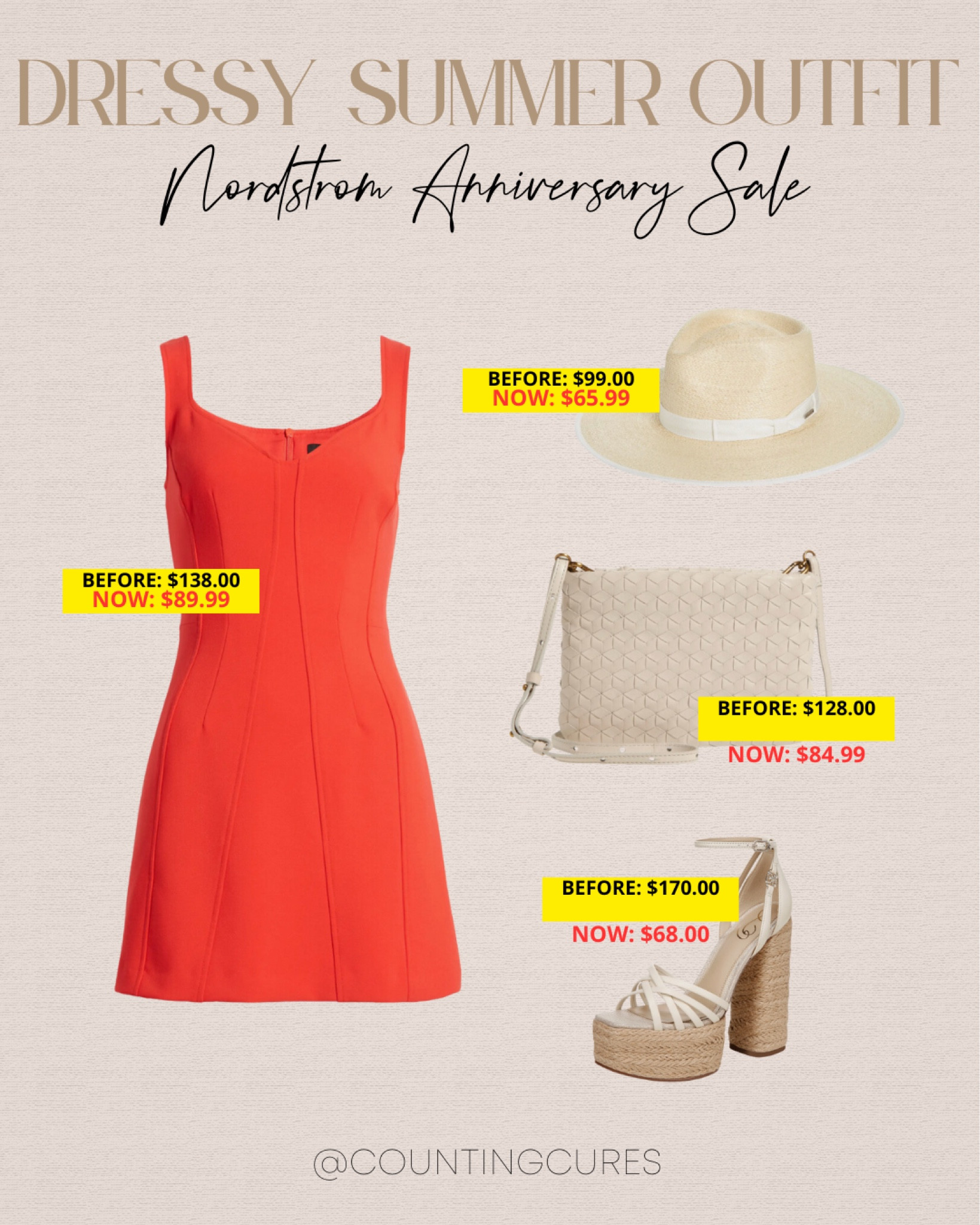 Loving these items from Nordstrom's Anniversairy Sale: red sleeveless mini dress, straw hat, woven shoulder bag, and raffia heels! This dressy outfit idea is perfect for your next vacation trip this summer!
#summerlooks #transitionalstyle #trendydresses #vacationoutfit

#LTKSeasonal #LTKStyleTip #LTKSaleAlert