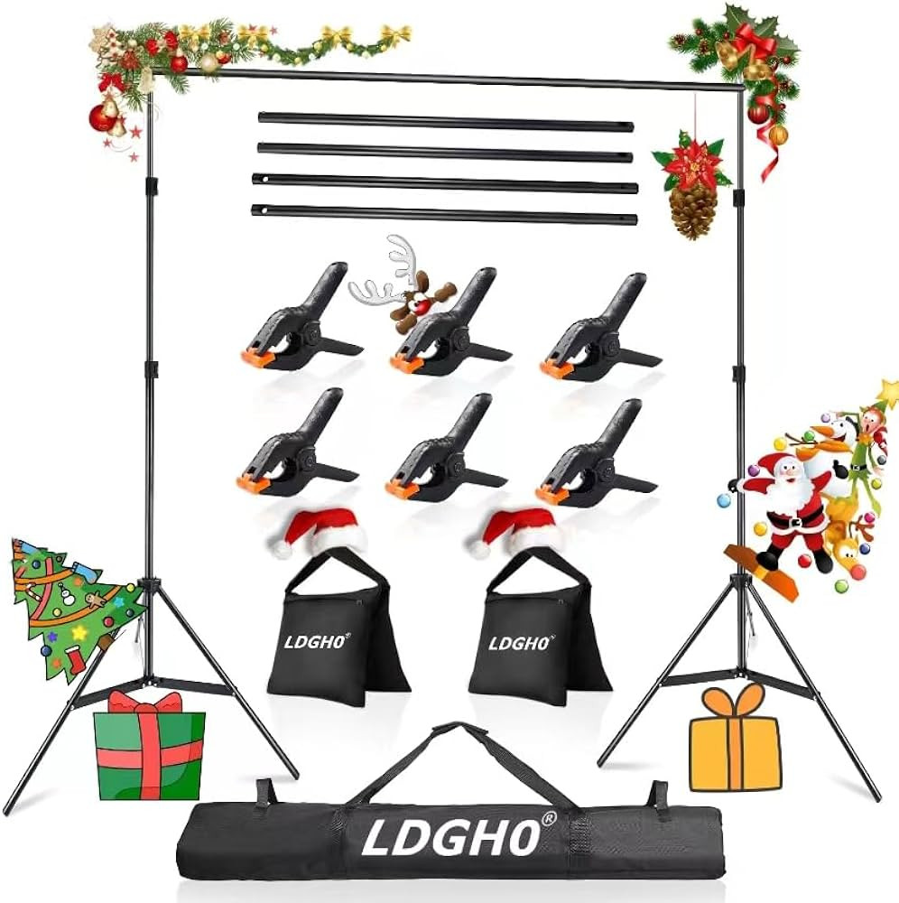 LDGHO Photo Video Studio 10x7Ft (WxH) Adjustable Background Stand Backdrop Support System Kit wit... | Amazon (US)