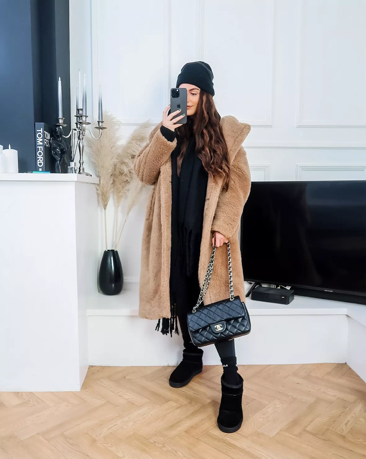 instagram teddy coat outfit