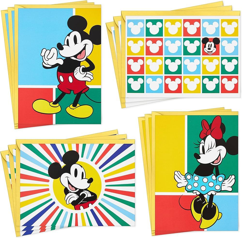 Hallmark Disney All Occasion Cards Assortment, 12 Blank Cards with Envelopes (Vintage Mickey Mous... | Amazon (US)