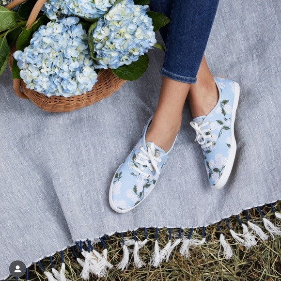 Keds x Rifle Paper Vintage Champion Orangerie blue floral low top Sneaker 7.5 | Poshmark