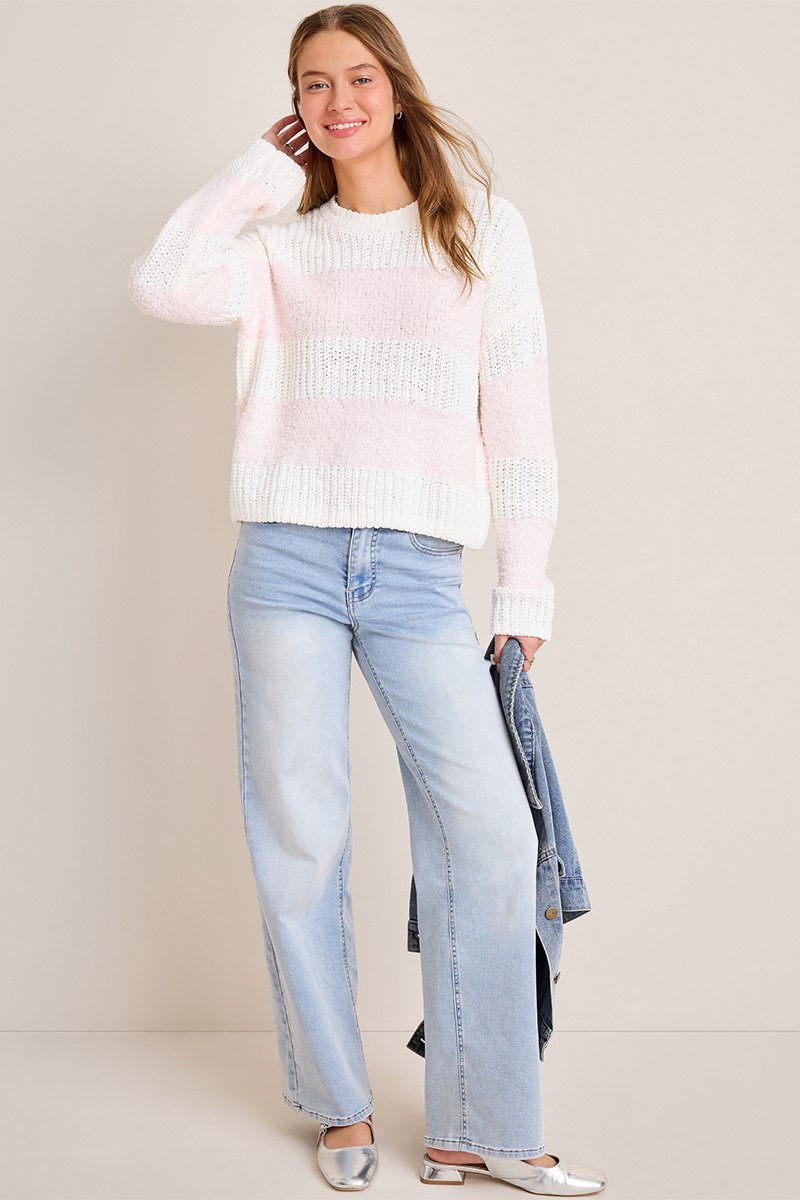 Maxine Striped Chenille Sweater | Francesca's