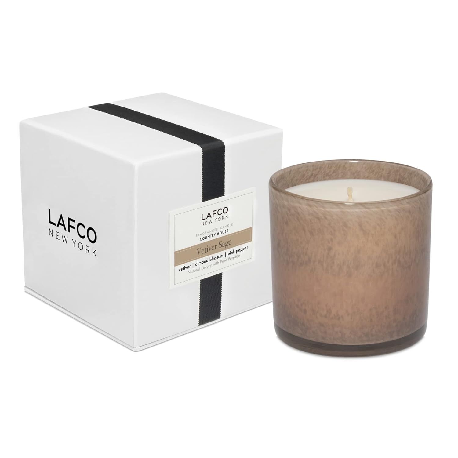 LAFCO New York Signature Candle, Vetiver Sage - 15.5 oz - 90-Hour Burn Time - Reusable, Hand Blow... | Amazon (US)