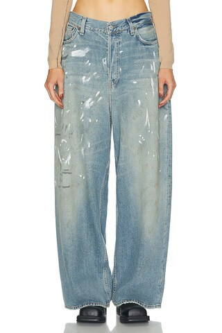 Acne Studios Baggy Wide Leg Jeans in Blue,Grey | FWRD 