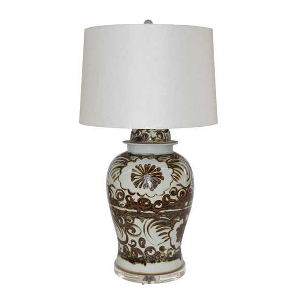 Brown Silla Flower Porcelain Temple Jar Lamp | Scout & Nimble